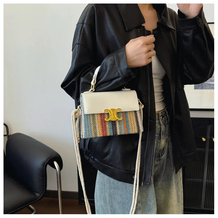 2025 High End Fashion Super Hot Niche Contrasting Color Bag Versatile Shoulder Messenger Bag with Great Texture and Portability