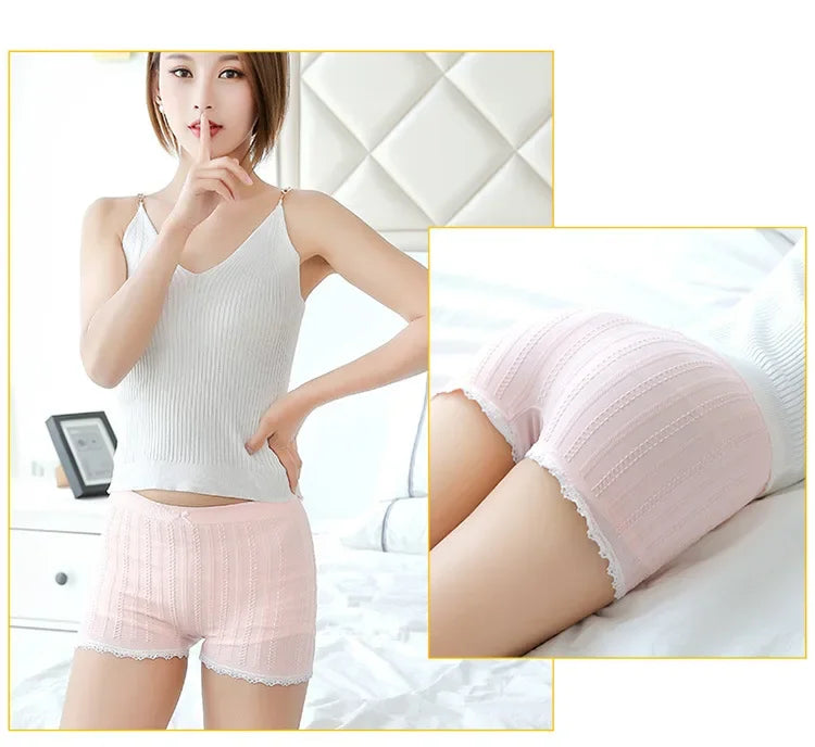 Lace Seamless Shorts Safety Short Pants Women High-stretch Boxer Briefs Sexy Short Women Dress Under Skirt Shorts Underwear Girl