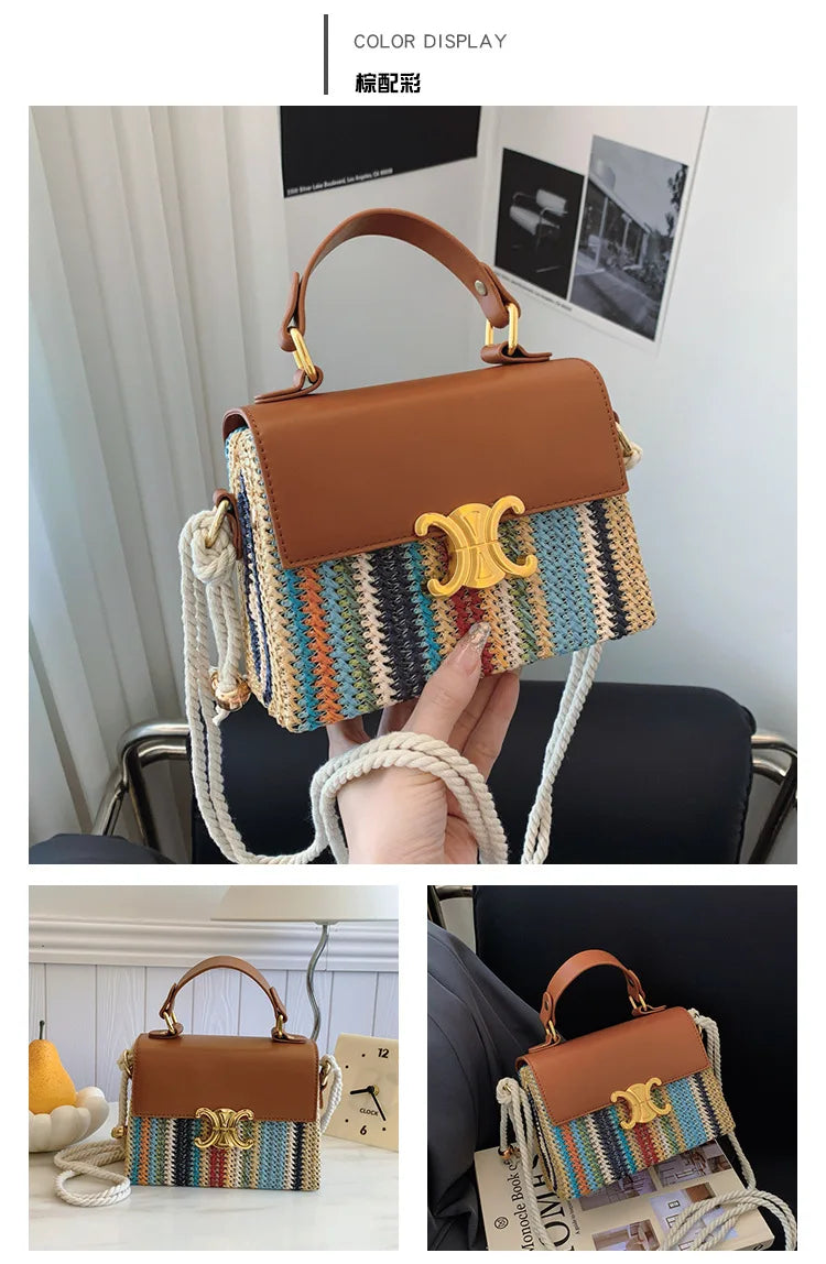 2025 High End Fashion Super Hot Niche Contrasting Color Bag Versatile Shoulder Messenger Bag with Great Texture and Portability