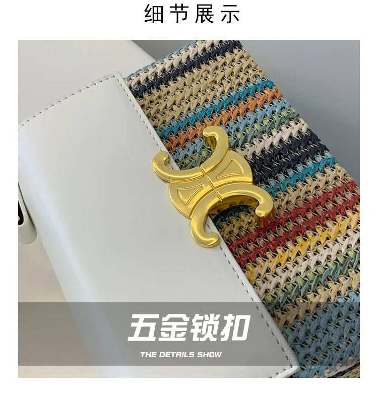 2025 High End Fashion Super Hot Niche Contrasting Color Bag Versatile Shoulder Messenger Bag with Great Texture and Portability