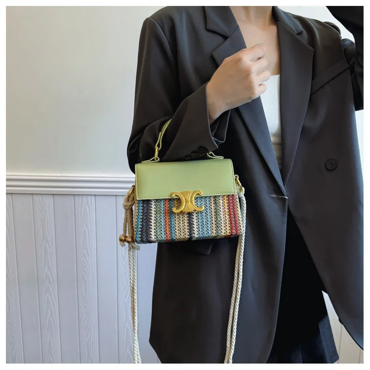 2025 High End Fashion Super Hot Niche Contrasting Color Bag Versatile Shoulder Messenger Bag with Great Texture and Portability