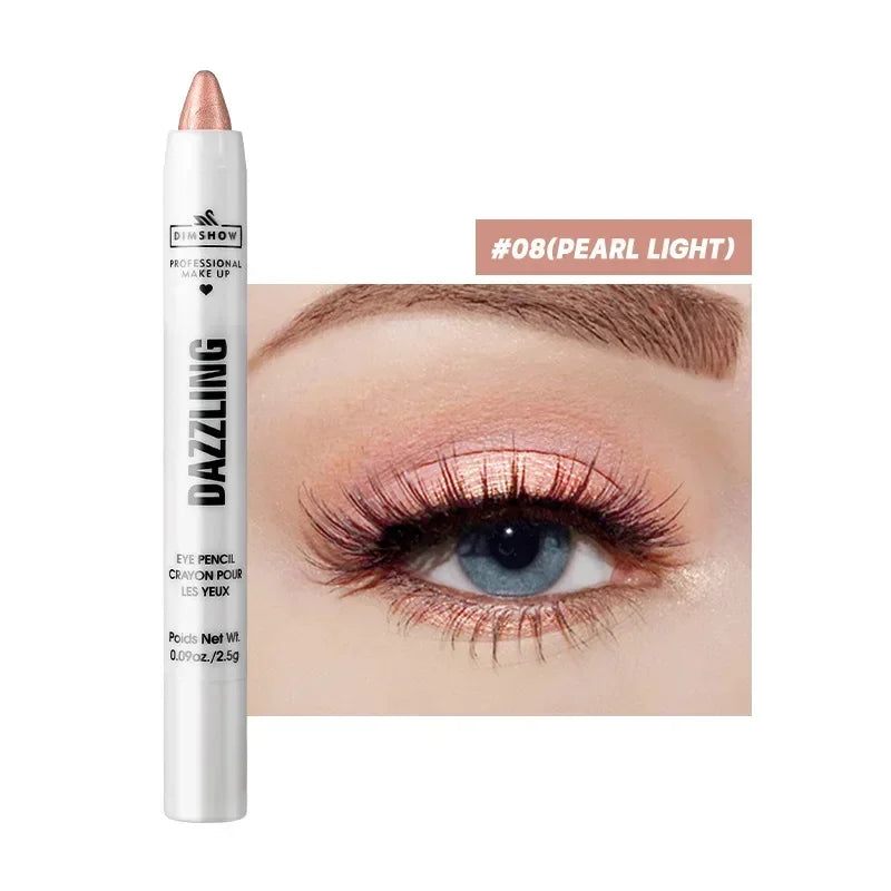 12 Colors Pearlescent Eyeshadow Pencil Waterproof Long Lasting Glitter Shimmer Eye Shadow Pen Eyeliner Stick Eyes Makeup Tools