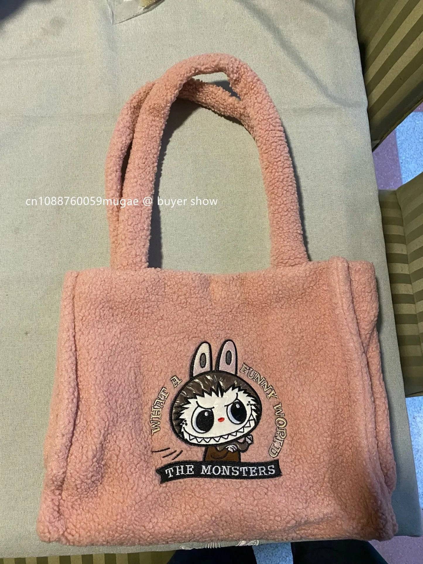 Labubu Shoulder Bag Cartoon Large Capacity Handbag Plush Toy Bag Student Crossbody Bags The Monsters Outdoor Travel Use