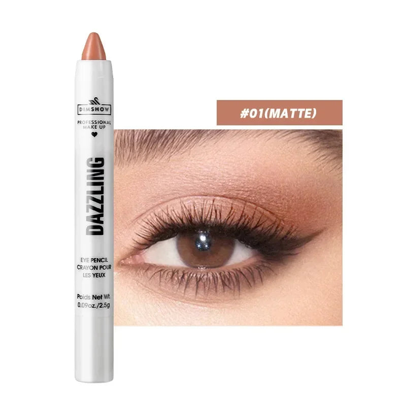 12 Colors Pearlescent Eyeshadow Pencil Waterproof Long Lasting Glitter Shimmer Eye Shadow Pen Eyeliner Stick Eyes Makeup Tools