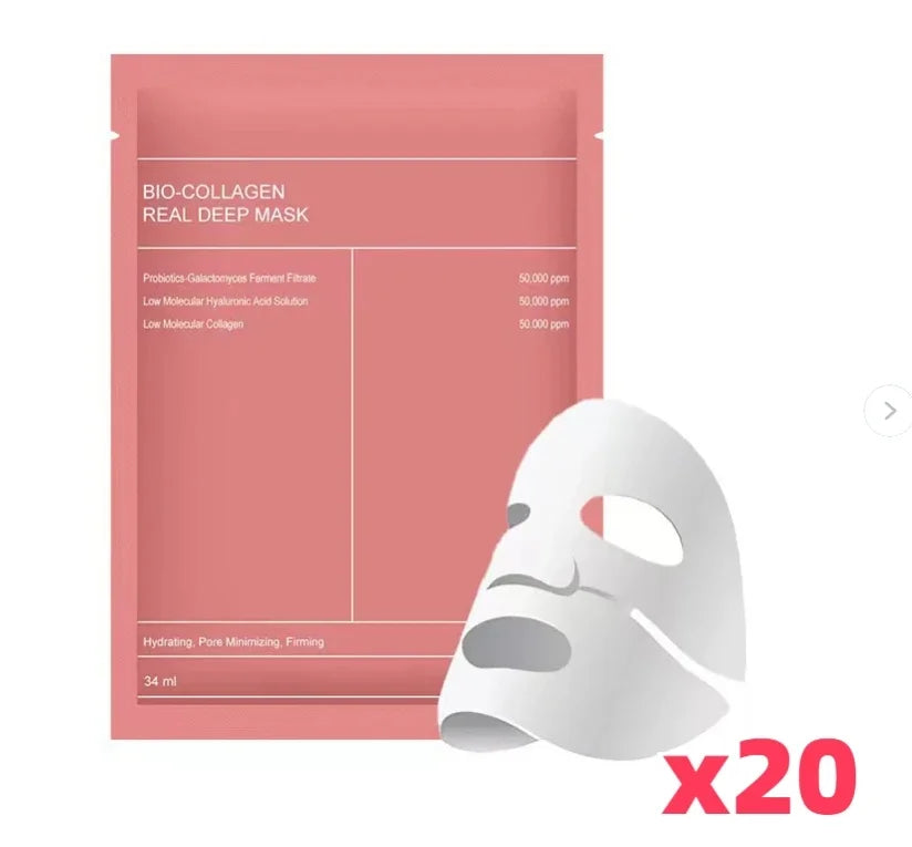 Bio-Collagen Face Mask Shrink Pore Deep Moisturizing Overnight Mask Anti-Wrinkle Hydrating Refreshing Brightening Face Skin Care