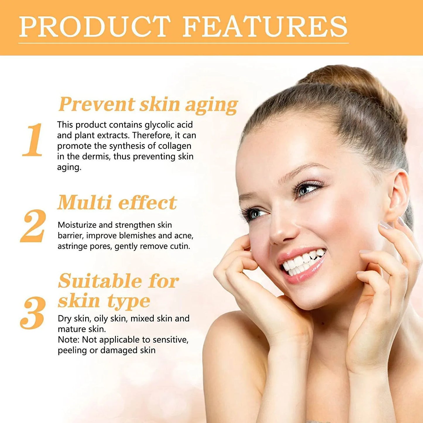 100ml Glycolic Acid 7% Toning Solution Lift Firm Wrinkles Dispel Acne Lighten Pore Glow Facial Skin Care Gift Acid Toner Makeup