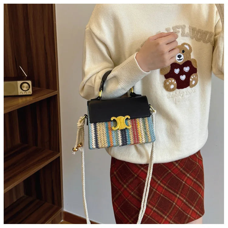 2025 High End Fashion Super Hot Niche Contrasting Color Bag Versatile Shoulder Messenger Bag with Great Texture and Portability