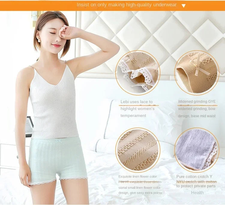 Lace Seamless Shorts Safety Short Pants Women High-stretch Boxer Briefs Sexy Short Women Dress Under Skirt Shorts Underwear Girl