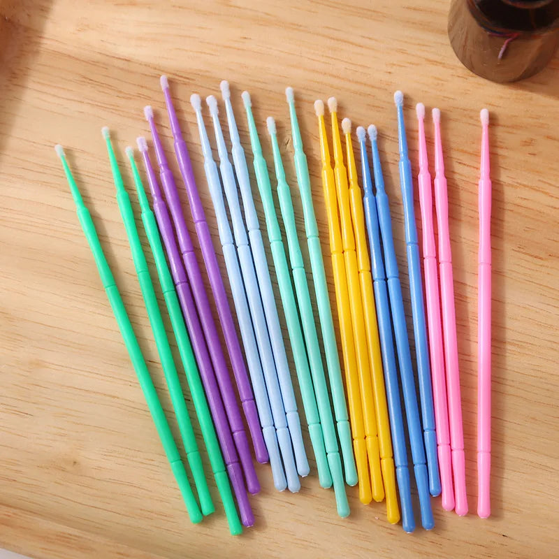 100PCS Disposable MicroBrush Eyelashes Extension Individual Lash Removing Swab Micro Brush For Eyelash Extension Tools