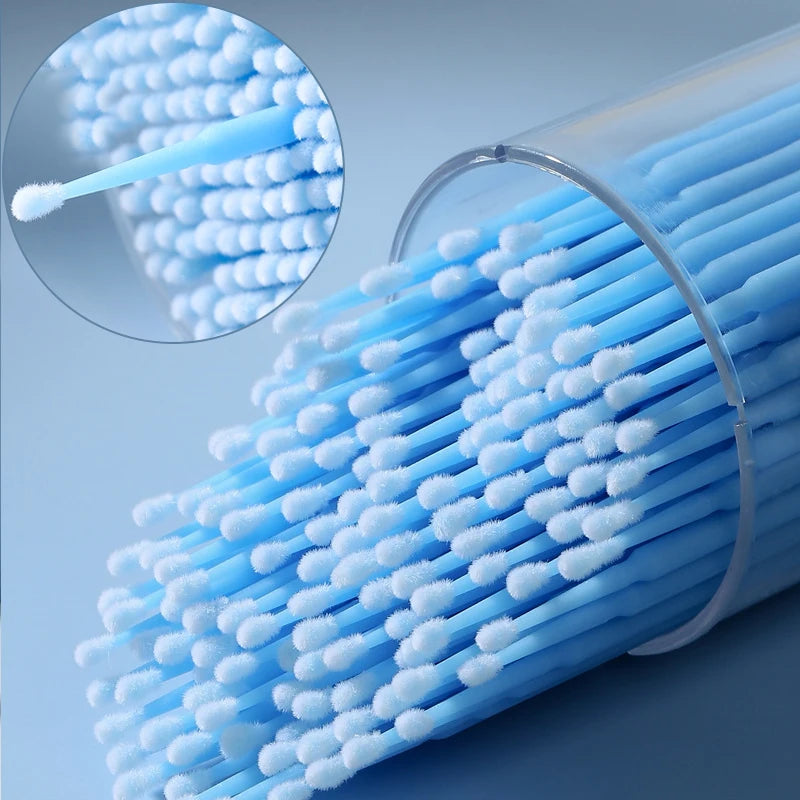 100Pcs Per Bottle Eyelash Extension Cleaning Brushes With Case Plastic Colorful Lash Glue Removing Clean Swabs Spoolie Wholesale