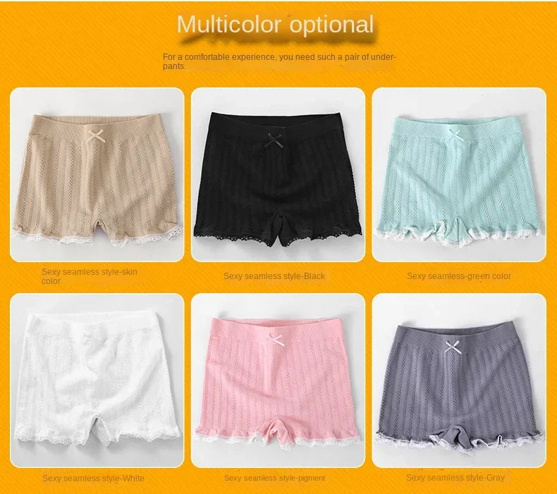 Lace Seamless Shorts Safety Short Pants Women High-stretch Boxer Briefs Sexy Short Women Dress Under Skirt Shorts Underwear Girl