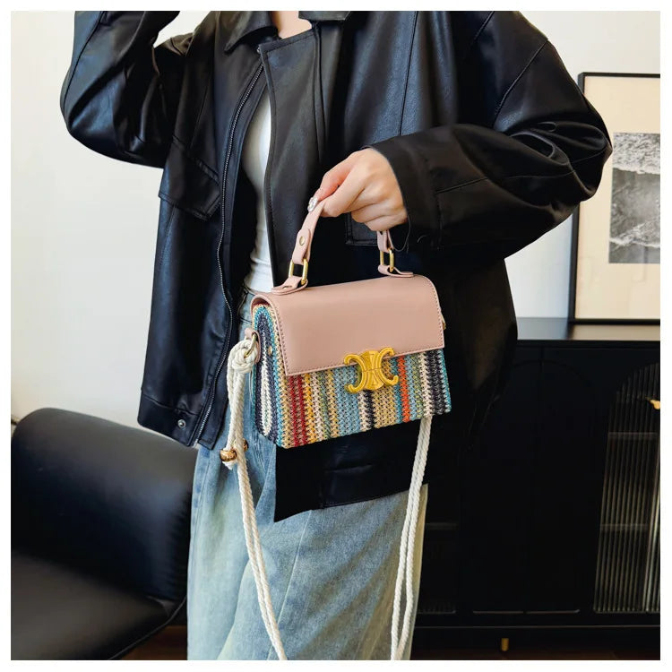 2025 High End Fashion Super Hot Niche Contrasting Color Bag Versatile Shoulder Messenger Bag with Great Texture and Portability