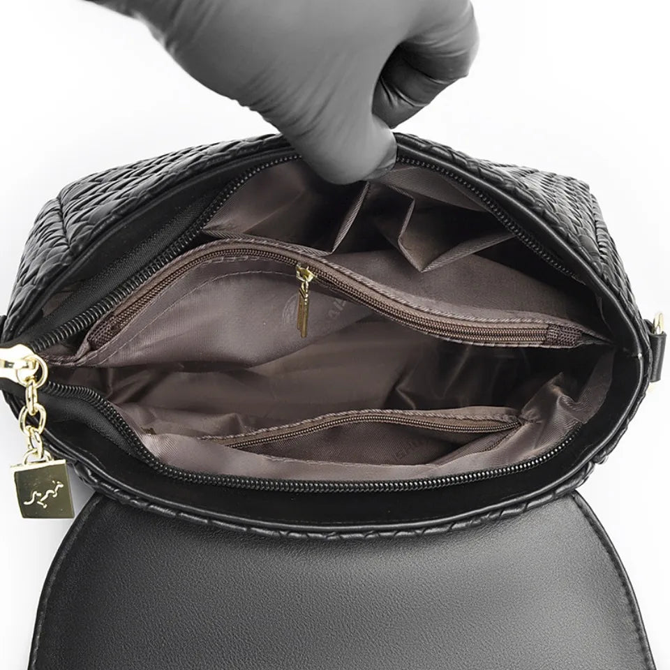 Luxury Handbag Women Bags Designer Pu Leather Knitting Shoulder Messenger Crossbody Bags for Women Mother Bolsa Ladies Hand Bag