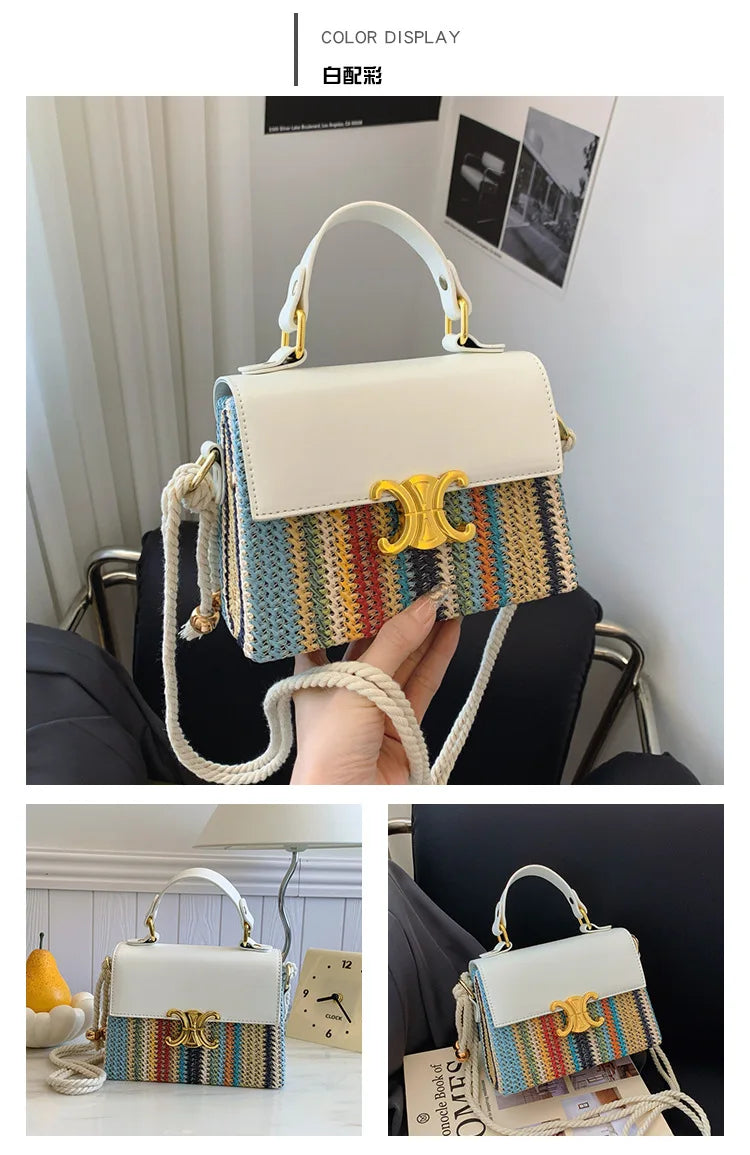2025 High End Fashion Super Hot Niche Contrasting Color Bag Versatile Shoulder Messenger Bag with Great Texture and Portability