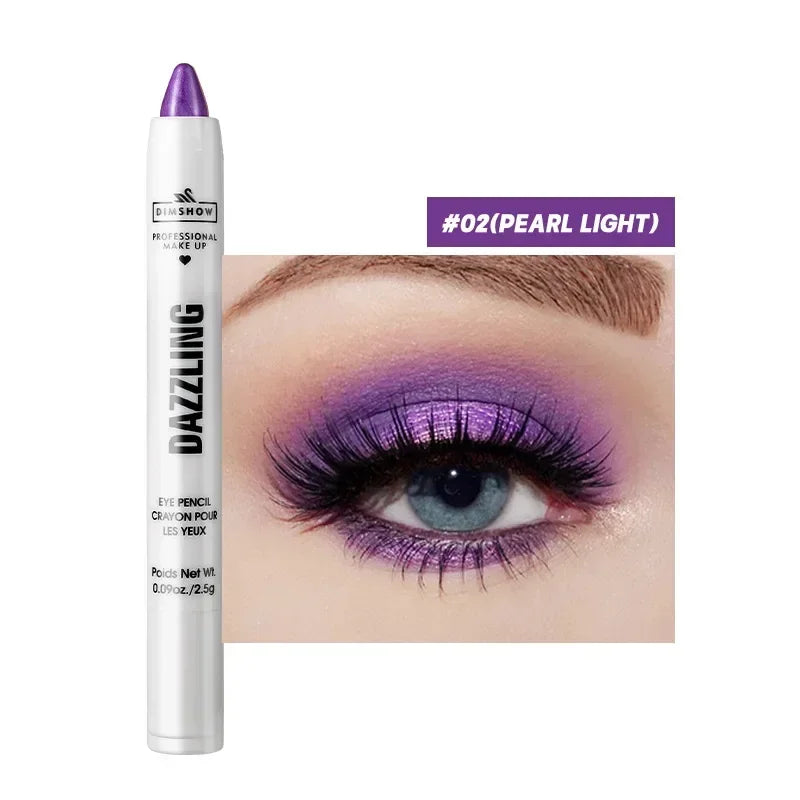 12 Colors Pearlescent Eyeshadow Pencil Waterproof Long Lasting Glitter Shimmer Eye Shadow Pen Eyeliner Stick Eyes Makeup Tools
