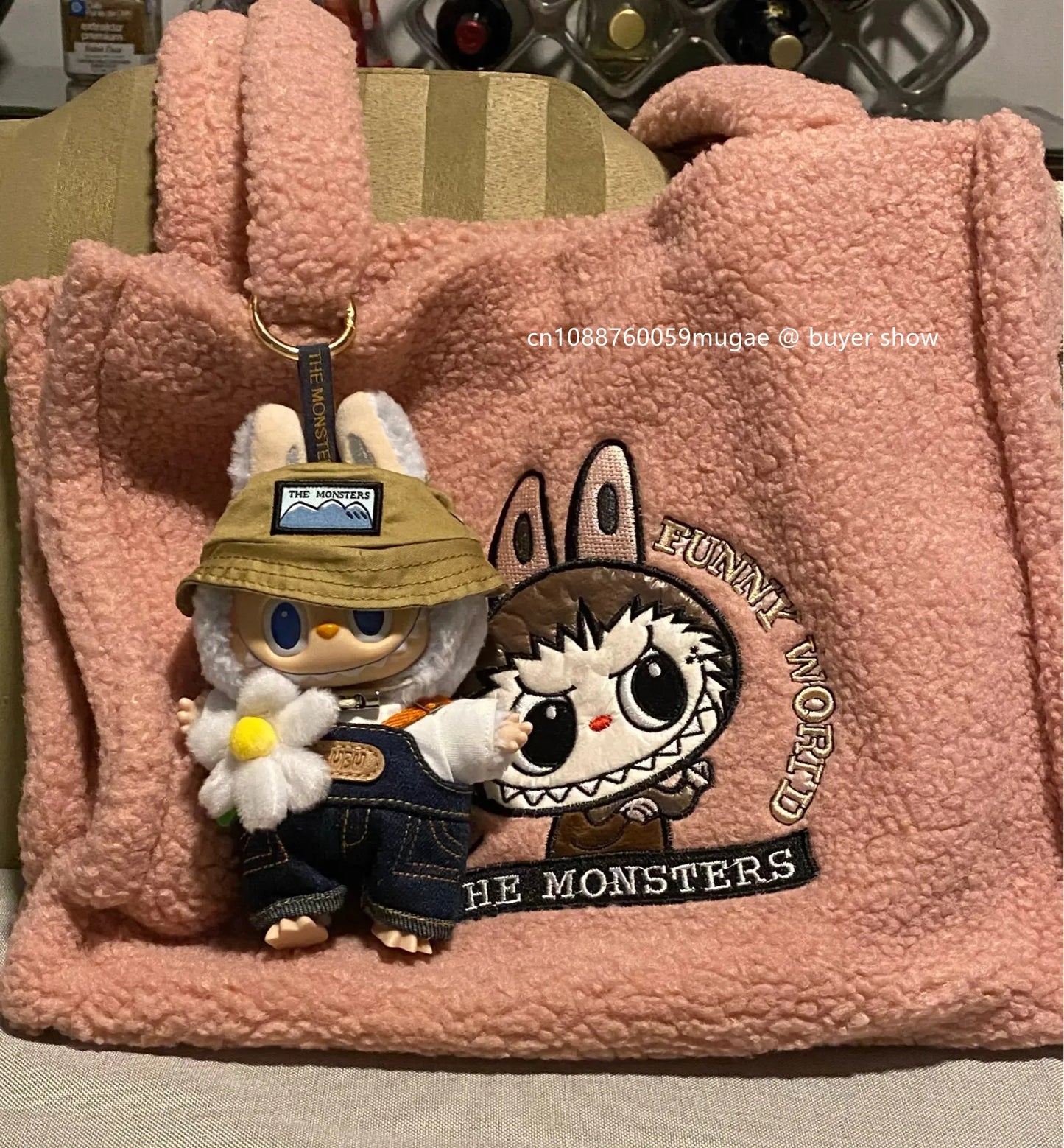 Labubu Shoulder Bag Cartoon Large Capacity Handbag Plush Toy Bag Student Crossbody Bags The Monsters Outdoor Travel Use