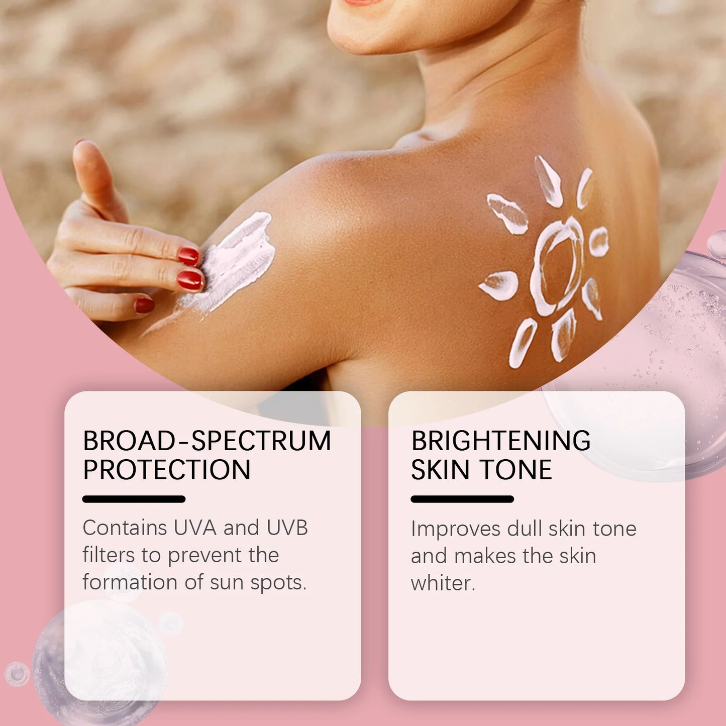 Hanchobit Body Sunscreen Cream Moisturizing Daily Prevent Sunburn Reduce Dryness Brightening Skin Tone Non-greasy Sunblock Cream
