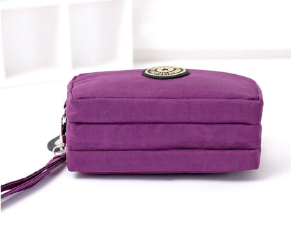 New Fashion Big Capacity Women Wallet Make-up Bag Coin Purse Mini Bag with Three Zipped Portable Women Wallets Phone Pouch