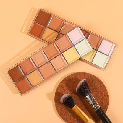 Long term sunscreen facial contour concealer, 24 hours full coverage, high viscosity concealer palette cosmetics, women's makeup
