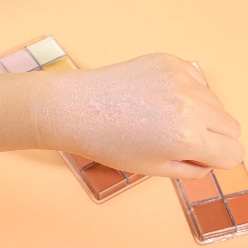 Long term sunscreen facial contour concealer, 24 hours full coverage, high viscosity concealer palette cosmetics, women's makeup