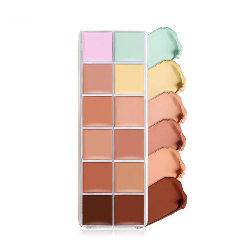 Long term sunscreen facial contour concealer, 24 hours full coverage, high viscosity concealer palette cosmetics, women's makeup