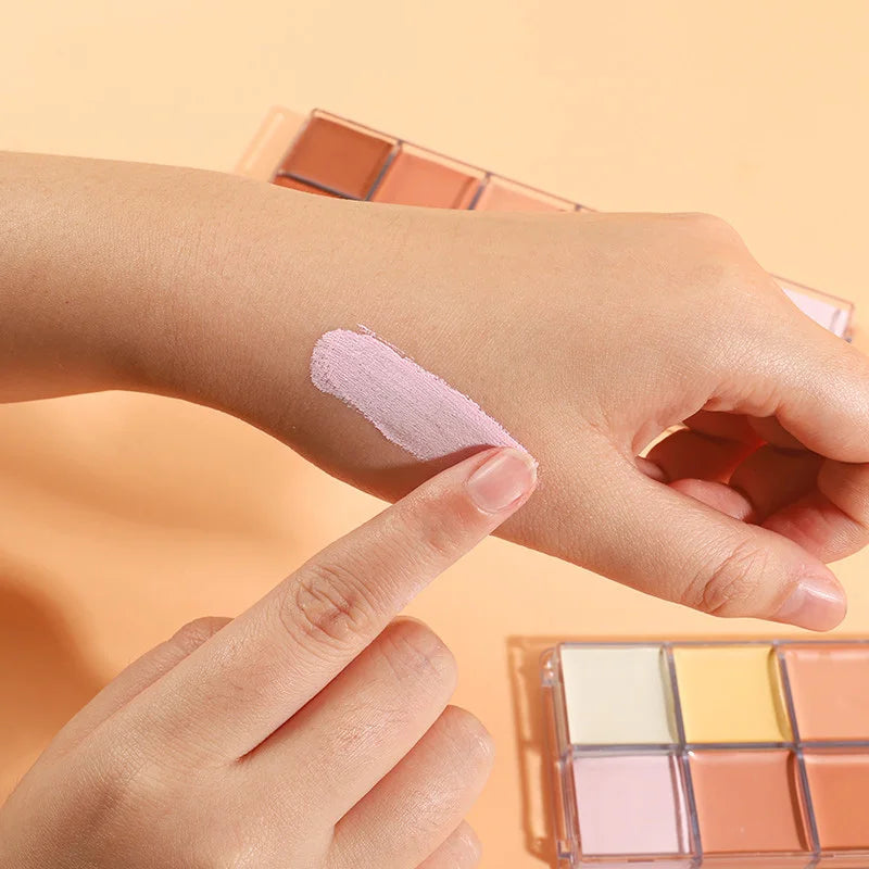 Long term sunscreen facial contour concealer, 24 hours full coverage, high viscosity concealer palette cosmetics, women's makeup