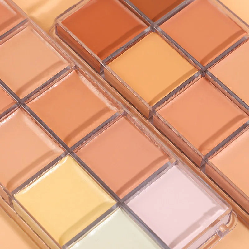 Long term sunscreen facial contour concealer, 24 hours full coverage, high viscosity concealer palette cosmetics, women's makeup