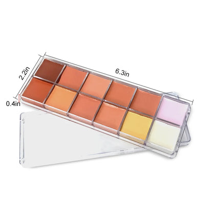 Long term sunscreen facial contour concealer, 24 hours full coverage, high viscosity concealer palette cosmetics, women's makeup