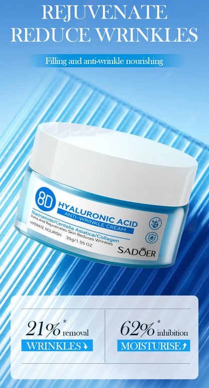 Hyaluronic Acid Face Cream Deeply Moisturizing Nourish Rejuvenates Skin Care Brighten Tender Hydrating Facial Collagen Cream