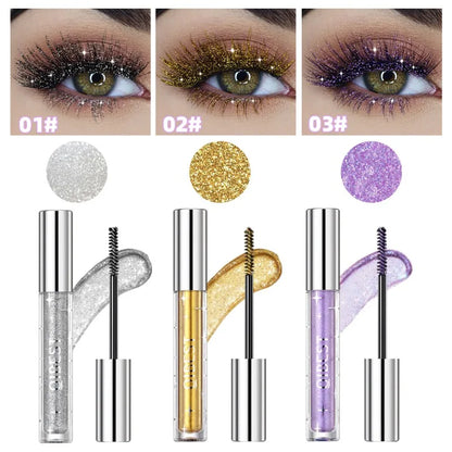 Sparkler Eyelash Cream Shine Broken Diamond Mascara Glitter Sparkling Snowflakes EyeLash Waterproof Mascara Eyelash Styling Tool