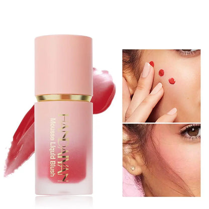3 In 1 Liquid Blush Matte Glitter Face Liquid Blusher Smooth Cheek Eye Mousse Blush Highlighter Stick Rouge Waterproof Contour