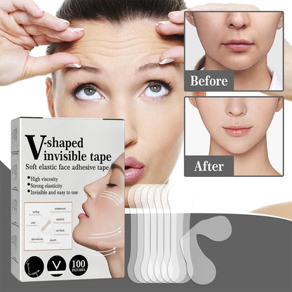 100Pcs Face Lift Invisible Tapes for Face V Line Eyes Lifting Wrinkle Remover Tighten Chin Tape V-Shaped Facial Skin Care Tool