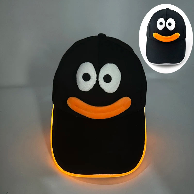 Trendy Light Up Glowing Baseball Hat LED Luminous Hip Hop Rap Cap DJ Dance NightClub Bar Party Props Neon Hiphop Hat Supplies