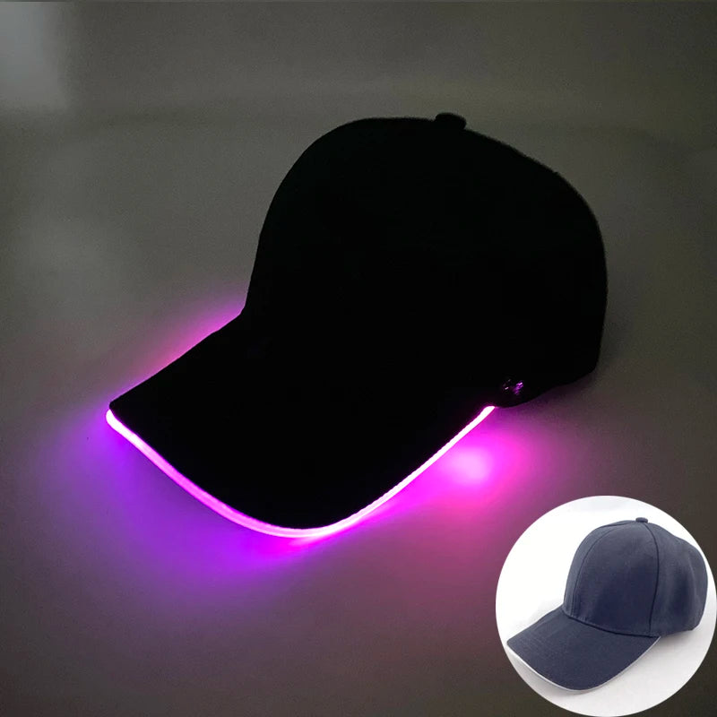 Trendy Light Up Glowing Baseball Hat LED Luminous Hip Hop Rap Cap DJ Dance NightClub Bar Party Props Neon Hiphop Hat Supplies