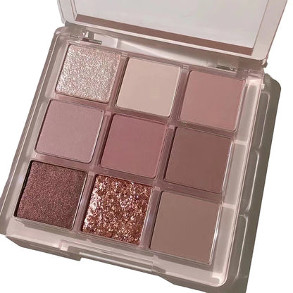 1PC Glitter Powder Earth Color Lasting Monochrome Eyeshadow Palette Eye Makeup Eye Shadow Pearl Non-smudging Delicate Smooth﻿