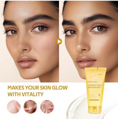 Lakerain Turmeric Collagen Peel-off Mask Gentle Hydrating Night Mask Deeply nourishes Firms Skin And Reduces Wrinkles Face Mask