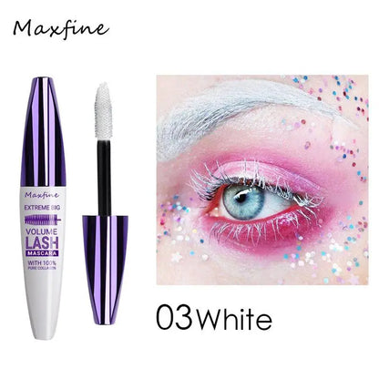 5d Three-dimensional Mascara Purple Blue White Multi-color Mascara Base Long-lasting Non-smudge Long-lasting Curling Shaping Mas