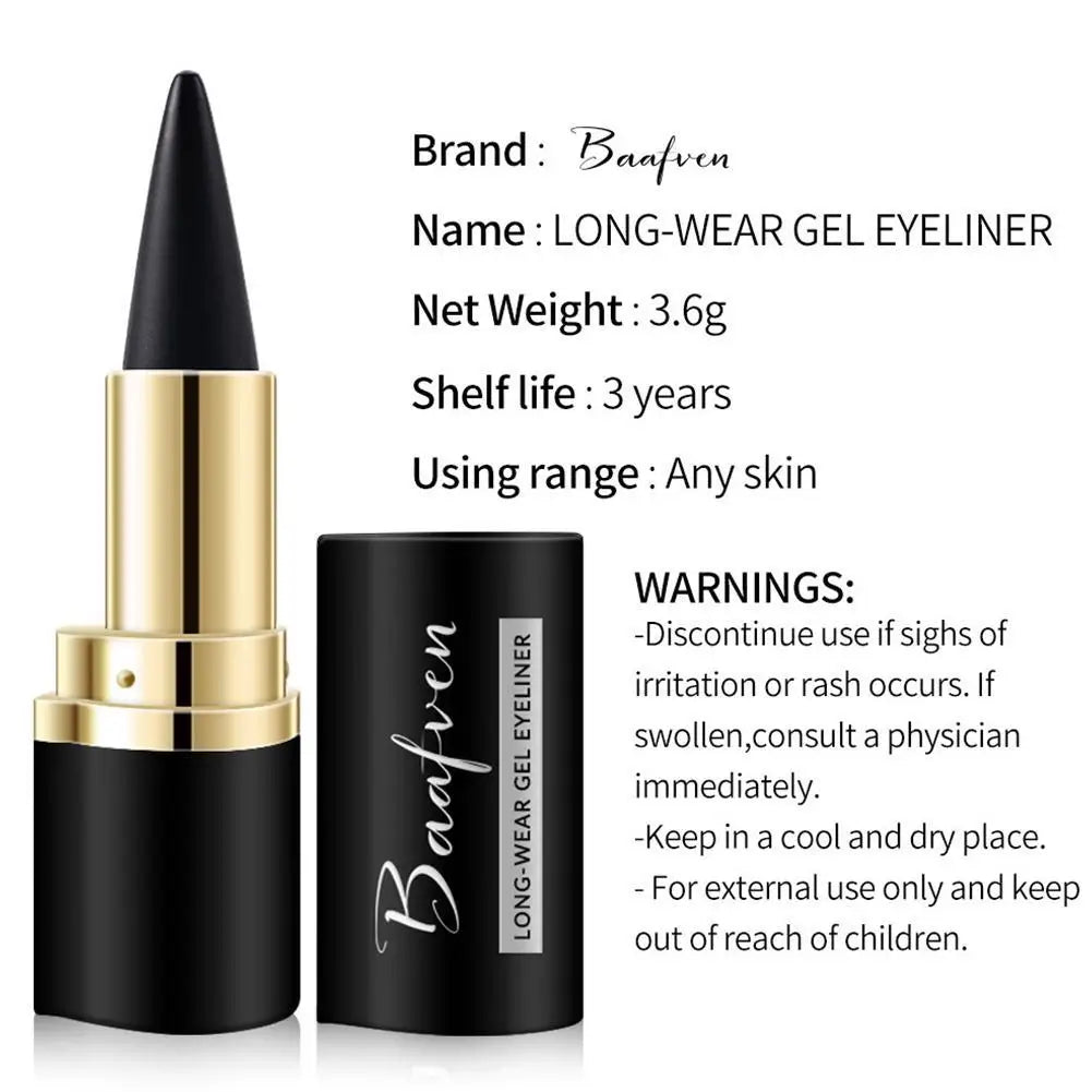 1PC Black Waterproof Eyeliner Cream Long-lasting Easy To Wear Eye Liner Gel Matte Quick Drying Eyeliner Pen Makeup Cosmetic