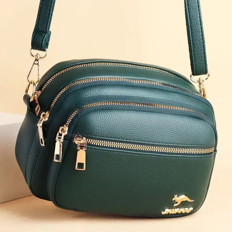 Luxury Ladies Handbag Sac High Quality Soft Leather Purse Fashion Women Shoulder Messenger Bag Multi-pocket Wear-resistant Bag