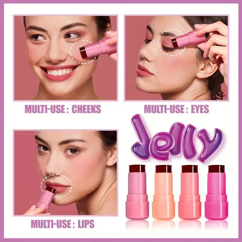 Jelly Blush Lip Gloss Stick For Lazy People To Contou  Even Skin Tone Brighten And Color Easy To Apply For Both Lips And Face