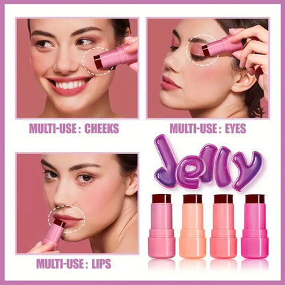 Jelly Blush Lip Gloss Stick For Lazy People To Contou  Even Skin Tone Brighten And Color Easy To Apply For Both Lips And Face