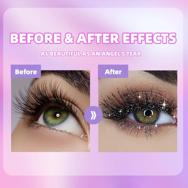 Sparkler Eyelash Cream Shine Broken Diamond Mascara Glitter Sparkling Snowflakes EyeLash Waterproof Mascara Eyelash Styling Tool