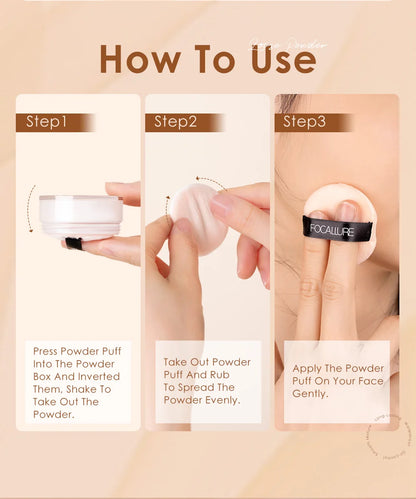FOCALLURE 9 Colors Face Makeup Brighten Oil Control Long lasting Loose Powder Waterproof Mineral Make Up Setting Powder