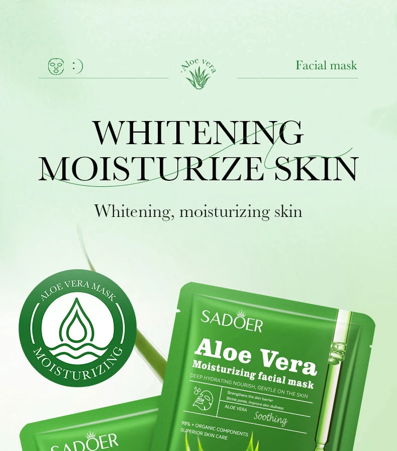 10pcs SADOER Fruit Floral Fragrance Face Mask Moisturizing Firming Hydrating Chamomile Blueberry Facial Masks For Face Skin Care