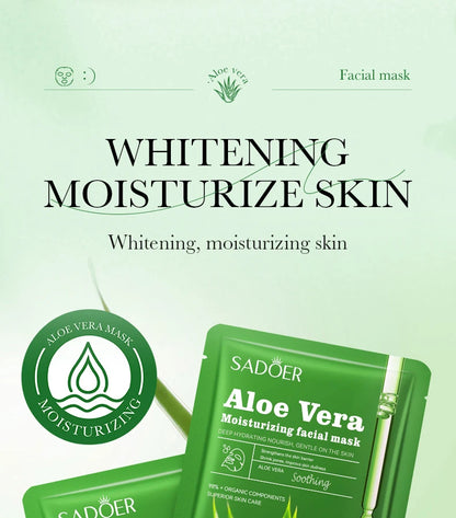 10pcs SADOER Fruit Floral Fragrance Face Mask Moisturizing Firming Hydrating Chamomile Blueberry Facial Masks For Face Skin Care