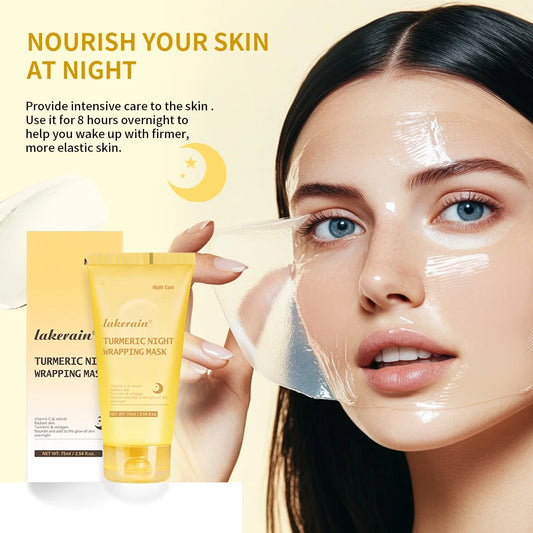 Lakerain Turmeric Collagen Peel-off Mask Gentle Hydrating Night Mask Deeply nourishes Firms Skin And Reduces Wrinkles Face Mask