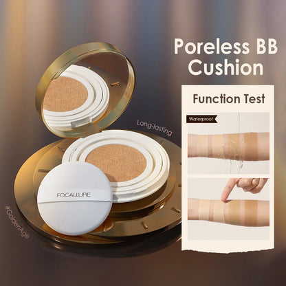 FOCALLURE Foundation Air Cushion Waterproof Matte Base Poreless Full Coverage Face Cream Smooth Foundation Cosmetics