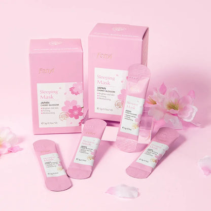 100pcs Sakura Moisturizing Sleeping Masks Travel Night Cream Facial Nourishing Improve Roughness & Dryness Skin Care Products