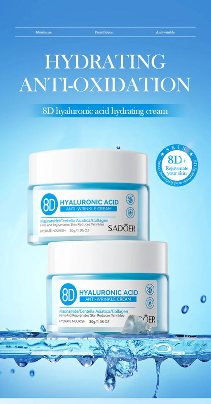 Hyaluronic Acid Face Cream Deeply Moisturizing Nourish Rejuvenates Skin Care Brighten Tender Hydrating Facial Collagen Cream