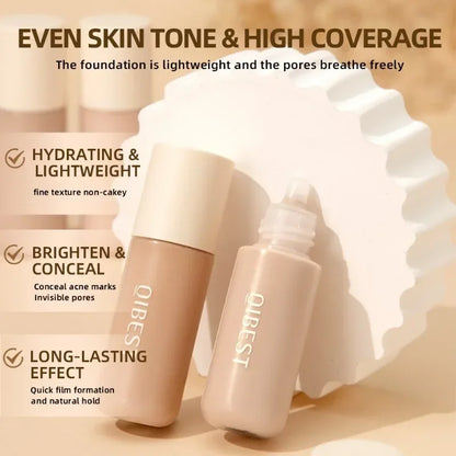 Liquid Foundation Cream for Face High Coverage Makeup Base Cream Oily Skin Type Lasting Waterproof Concealer Makeup Foundation